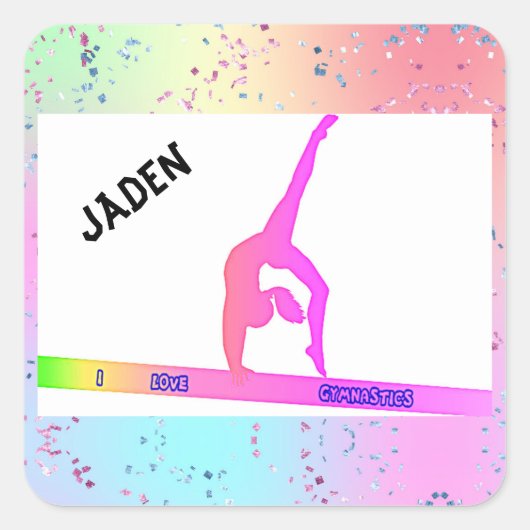GYNASTICS STICKER PERSONALISEERD! (Voorkant)