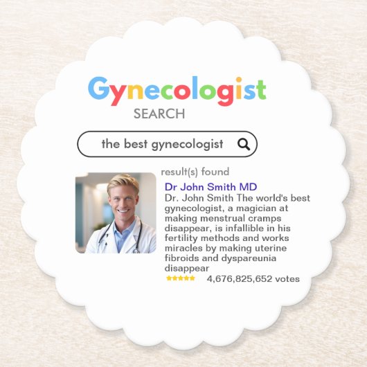 GYNECOLOGIST obstetrician doctor GOOGLE search Kartonnen Onderzetters (Voorkant)