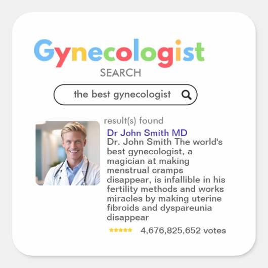 GYNECOLOGIST obstetrician doctor google search Vierkante Sticker (Voorkant)
