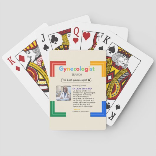 Gynecologist search Google doctor Pokerkaarten (Achterkant)