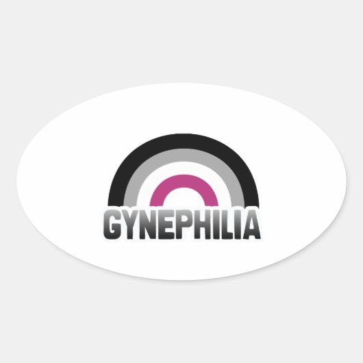 Gynefilie Pride Ovale Sticker (Voorkant)