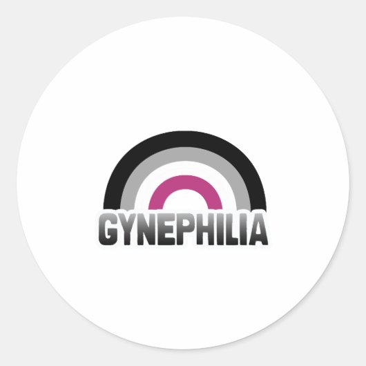 Gynefilie Pride Ronde Sticker (Voorkant)