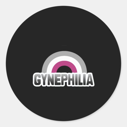 Gynefilie Pride Ronde Sticker (Voorkant)