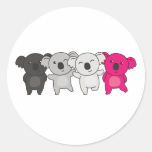 Gynephilia Flag Pride Lgbetq Cute Koala Classic Ro Ronde Sticker