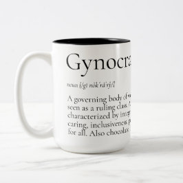 Gynocracy Definition & Feminist Fist Funny Tweekleurige Koffiemok