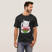 Gynoseksueel Hart Kat Non-binaire Liefde T-shirt (Voorkant volledig)