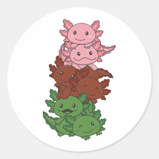 Gynoseksuele vlag Gander Pride Lgbtq Axolotl Pile  Ronde Sticker (Voorkant)