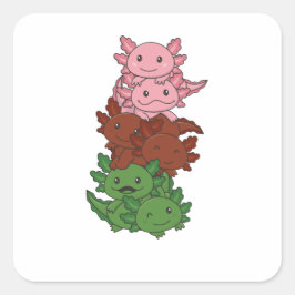 Gynoseksuele vlag Gander Pride Lgbtq Axolotl Pile Vierkante Sticker