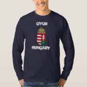 Gyor, Hongarije met wapenmantel T-shirt (Voorkant)