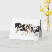 Gyosy-paarden rennen in het Wenskaart van de sneeu Kaart (Gele Bloem)