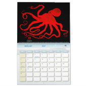 Gyotaku Octopus - Grote agenda Kalender (Feb 2027)