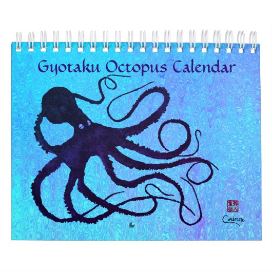 Gyotaku Octopus - Kleine agenda Kalender (Hoes)