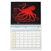 Gyotaku Octopus - Kleine agenda Kalender (Feb 2026)