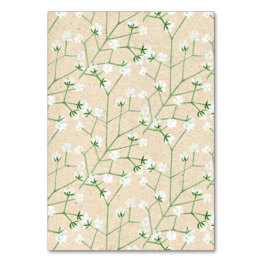 Gypsophila Aquarel Bloem Rustieke & Boho Bruiloft Kaart (Achterkant)