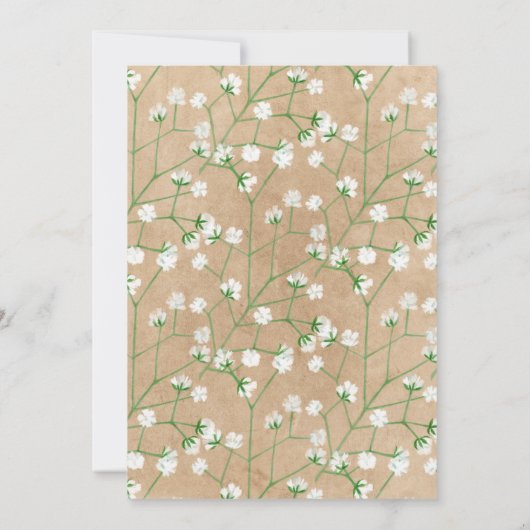Gypsophila Aquarel Bloem Rustieke & Boho Bruiloft Save The Date (Achterkant)