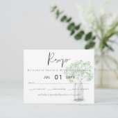 Gypsophila baby's adem eenvoudige bruiloft RSVP Briefkaart (Staand voorkant)