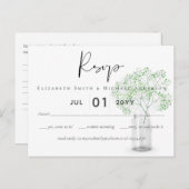 Gypsophila baby's adem eenvoudige bruiloft RSVP Briefkaart (Voorkant / Achterkant)