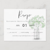 Gypsophila baby's adem eenvoudige bruiloft RSVP Briefkaart (Voorkant)