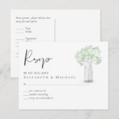 Gypsophila Baby's Breath Eenvoudige Trouw RSVP Briefkaart (Voorkant / Achterkant)