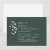 Gypsophila Bloemstuk Bruiloft Emerald Details Kaart (Voorkant / Achterkant)