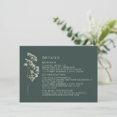 Gypsophila Bloemstuk Bruiloft Emerald Details Kaart (Staand voorkant)