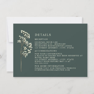 Gypsophila Botanische Smaragd Bruiloft Details Kaart
