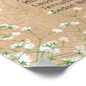 Gypsophila Floral Rustic Wedding Seating Chart Poster (Hoek)