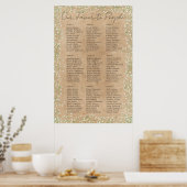 Gypsophila Floral Rustic Wedding Seating Chart Poster (Keuken)