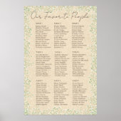 Gypsophila Floral Rustic Wedding Seating Chart Poster (Voorkant)
