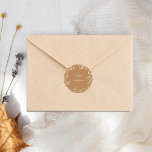 Gypsophila Goldenrod Wedding Classic Round Ronde Sticker<br><div class="desc">Gypsophila rond randen met terracotta achtergrond en van witte tekst.</div>