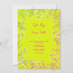Gypsophila Neon Yellow Mix and Match Wedding Kaart