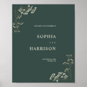 Gypsophila Peacock Green Weddenschap Welkom Poster (Voorkant)