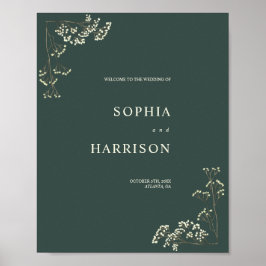Gypsophila Peacock Green Weddenschap Welkom Poster