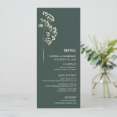 Gypsophila Peacock Green Wedding Menu (Staand voorkant)
