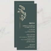 Gypsophila Peacock Green Wedding Menu (Voorkant / Achterkant)