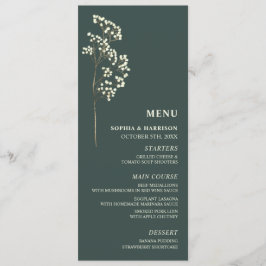 Gypsophila Peacock Green Wedding Menu