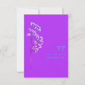 Gypsophila Stem Botanical Neon Paars bruiloft RSVP Kaartje (Voorkant)