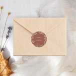 Gypsophila Terracotta Wedding Ronde Sticker<br><div class="desc">Gypsophila rond randen met terracotta achtergrond en van witte tekst.</div>