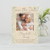 Gypsophila Waterverf Schattige Floral Ivoor Bruilo Save The Date (Staand voorkant)