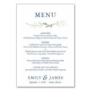 Gypsophila Wreath-menukaart Kaart