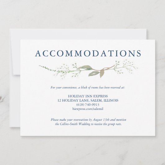 Gypsophila Wreath Wedding Enclosure Kaart (Voorkant)