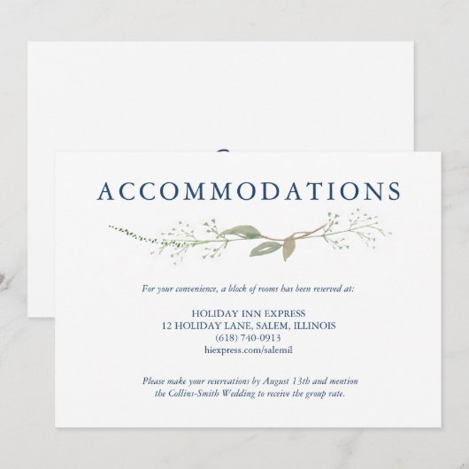 Gypsophila Wreath Wedding Enclosure Kaart (Voorkant / Achterkant)