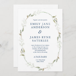 Gypsophila Wreath Wedding Kaart