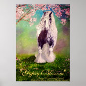 "Gypsy Blassom" Irish Vanner Stallion pinto horse Poster (Voorkant)