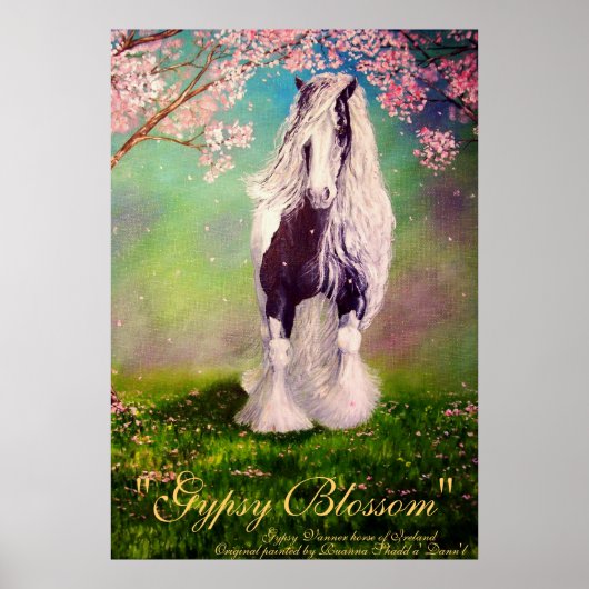 "Gypsy Blassom" Irish Vanner Stallion pinto horse Poster (Voorkant)
