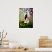 "Gypsy Blossom" Irish Vanner stallion caravan cob Poster (Keuken)