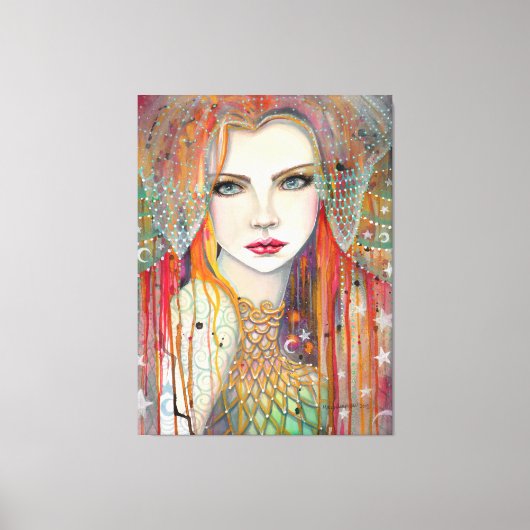 Gypsy Bohemian Beauty Painting van Molly Harrison Canvas Afdruk (Voorkant)