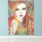 Gypsy Bohemian Beauty Painting van Molly Harrison Canvas Afdruk (Insitu (Houten vloer))