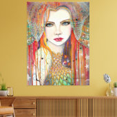 Gypsy Bohemian Beauty Painting van Molly Harrison Canvas Afdruk (Insitu (Woonkamer))