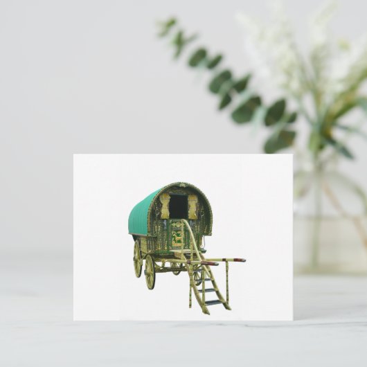 Gypsy bowtop caravan briefkaart (Staand voorkant)